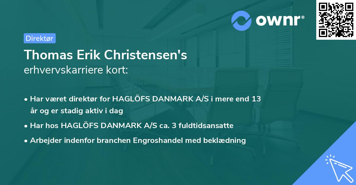 Thomas Erik Christensen's erhvervskarriere kort