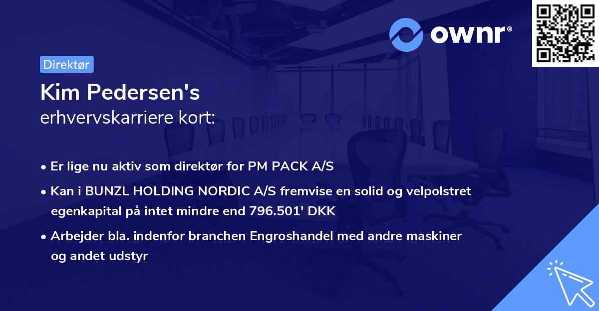 Kim Pedersen's erhvervskarriere kort