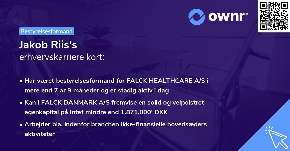 Jakob Riis's erhvervskarriere kort