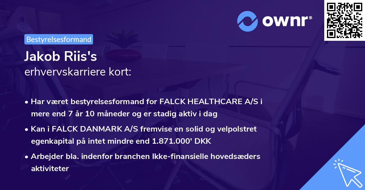 Jakob Riis's erhvervskarriere kort