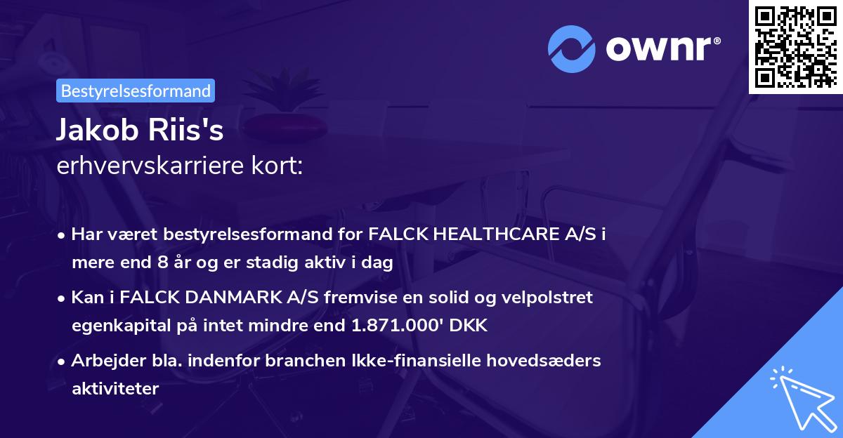 Jakob Riis's erhvervskarriere kort