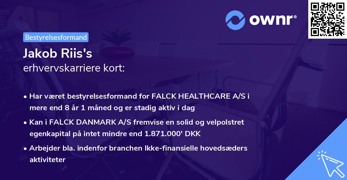 Jakob Riis's erhvervskarriere kort