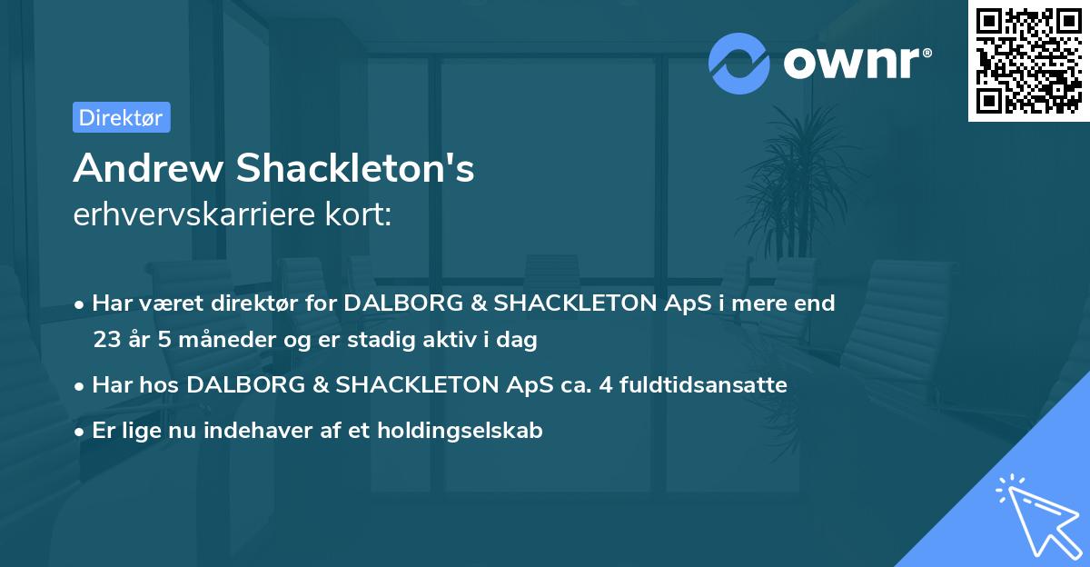 Andrew Shackleton's erhvervskarriere kort