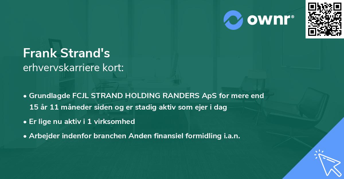 Frank Strand's erhvervskarriere kort