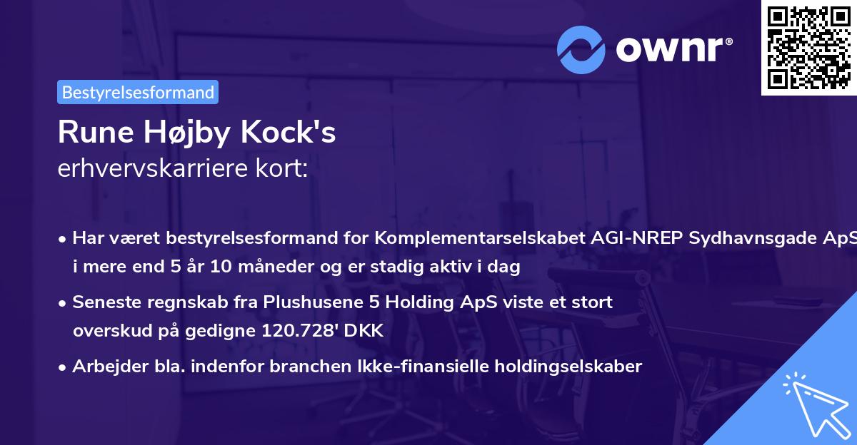 Rune Højby Kock's erhvervskarriere kort