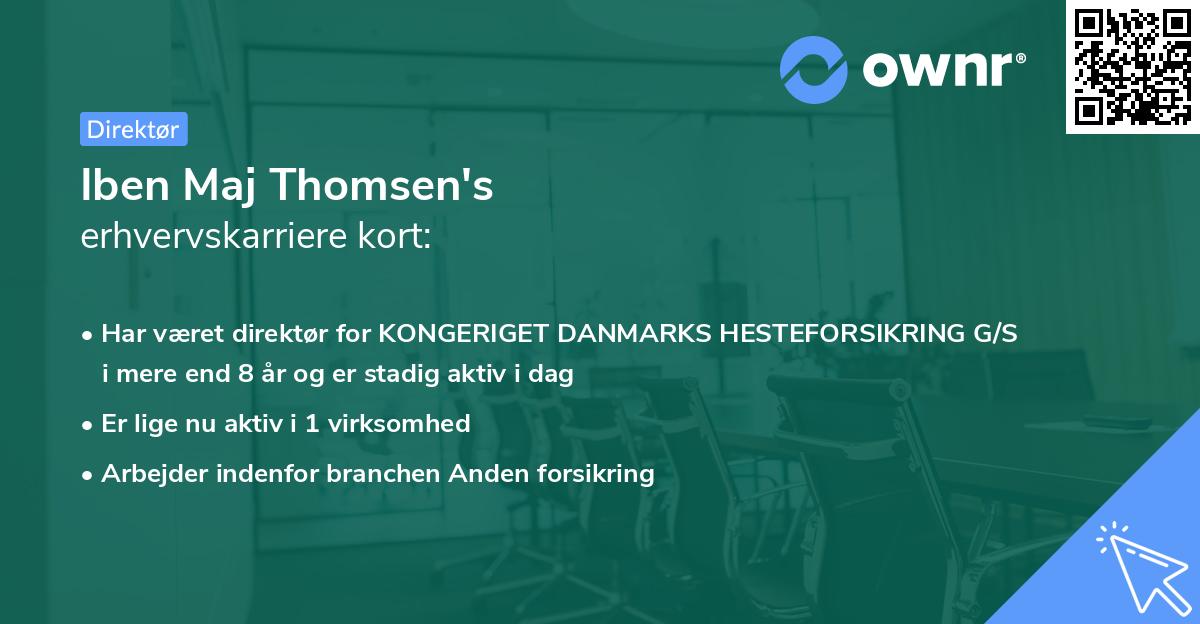 Iben Maj Thomsen's erhvervskarriere kort