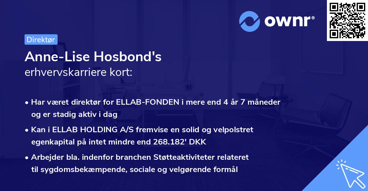 Anne-Lise Hosbond's erhvervskarriere kort