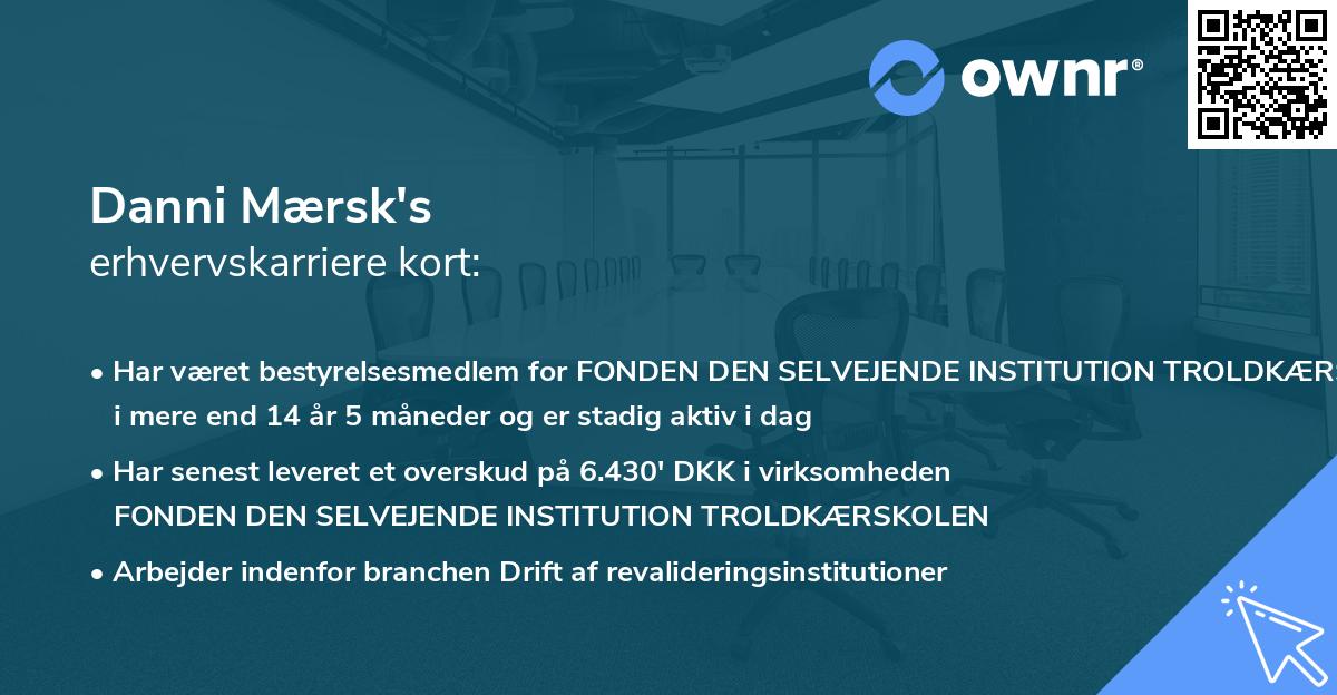 Danni Mærsk's erhvervskarriere kort