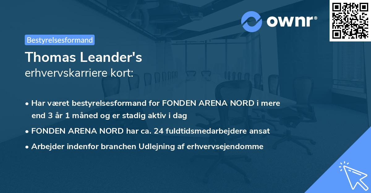 Thomas Leander's erhvervskarriere kort