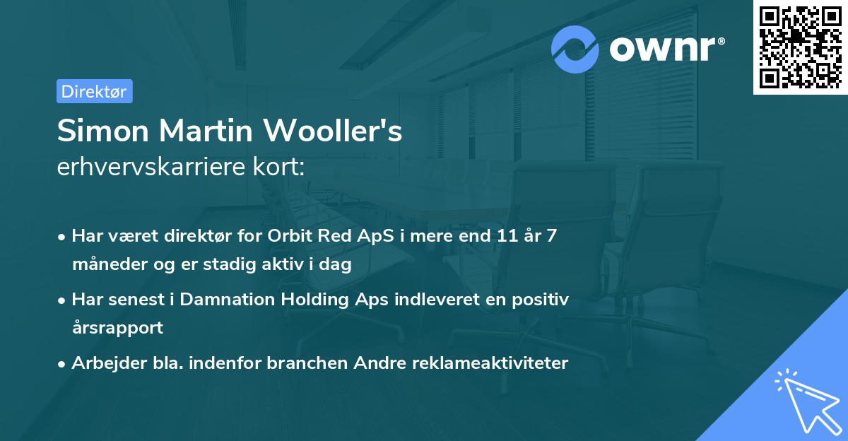 Simon Martin Wooller's erhvervskarriere kort