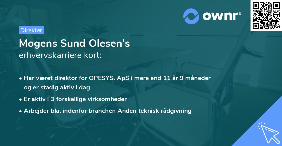 Mogens Sund Olesen's erhvervskarriere kort