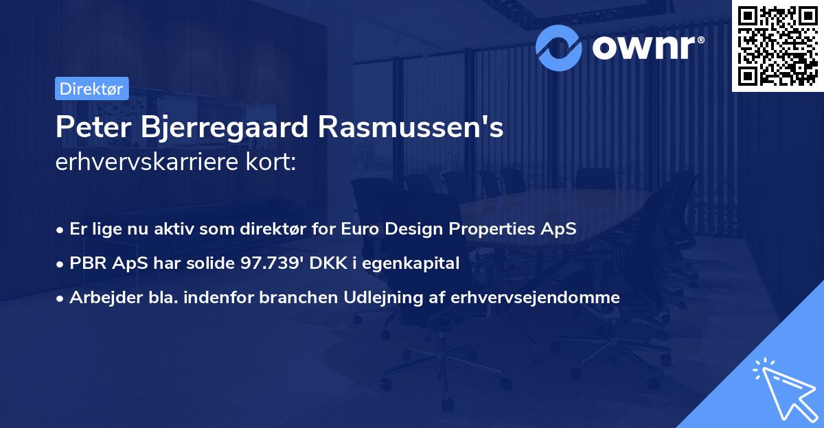 Peter Bjerregaard Rasmussen's erhvervskarriere kort