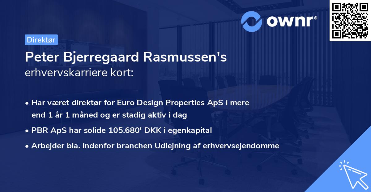 Peter Bjerregaard Rasmussen's erhvervskarriere kort