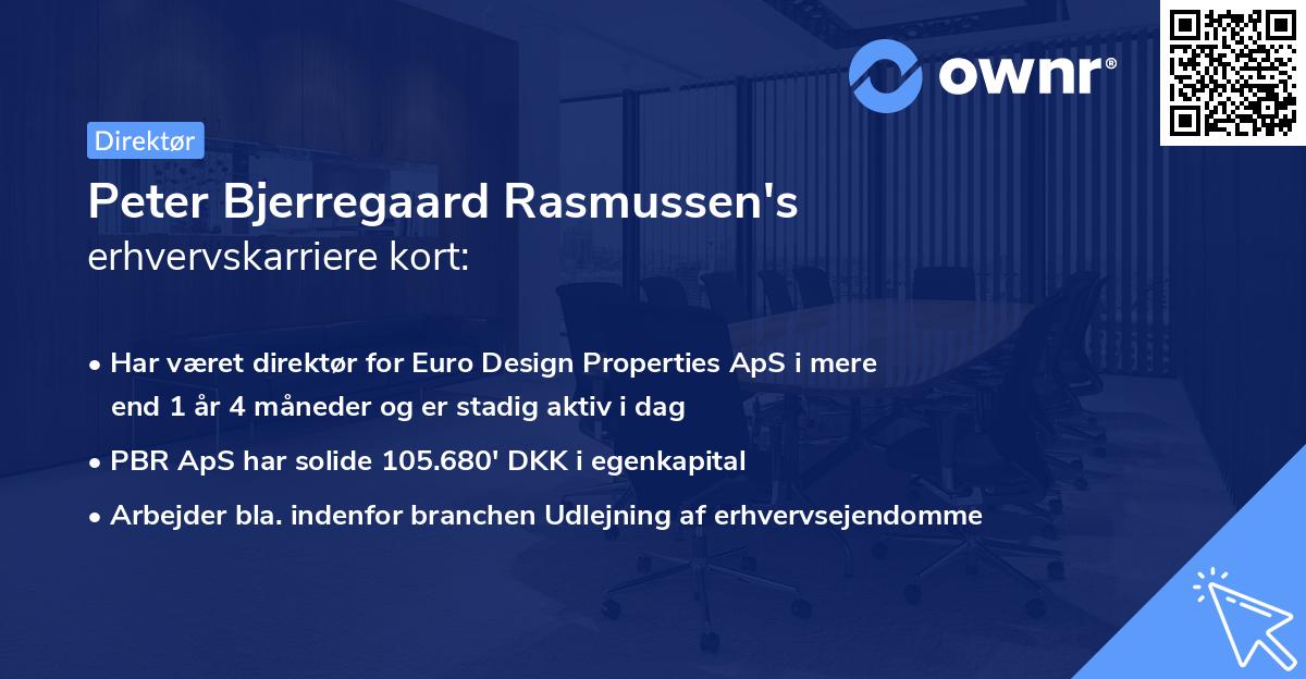 Peter Bjerregaard Rasmussen's erhvervskarriere kort