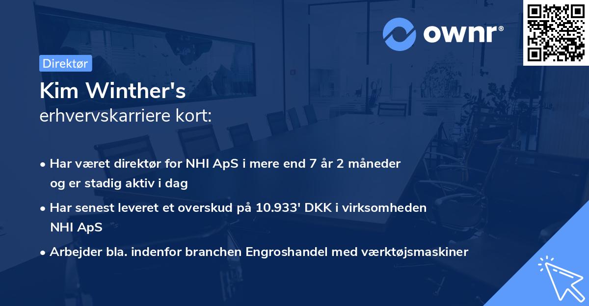 Kim Winther's erhvervskarriere kort