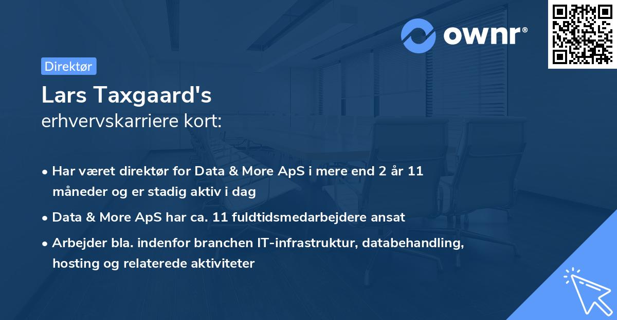 Lars Taxgaard's erhvervskarriere kort