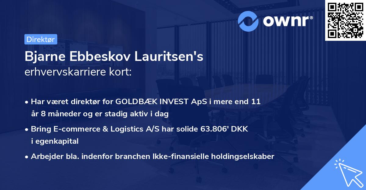 Bjarne Ebbeskov Lauritsen's erhvervskarriere kort