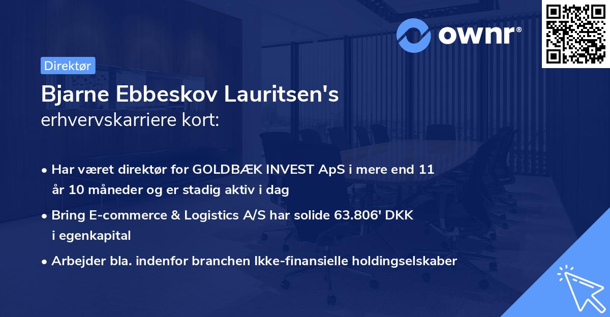 Bjarne Ebbeskov Lauritsen's erhvervskarriere kort