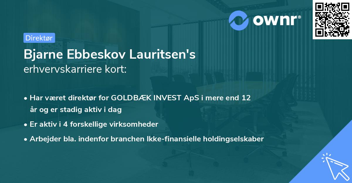 Bjarne Ebbeskov Lauritsen's erhvervskarriere kort