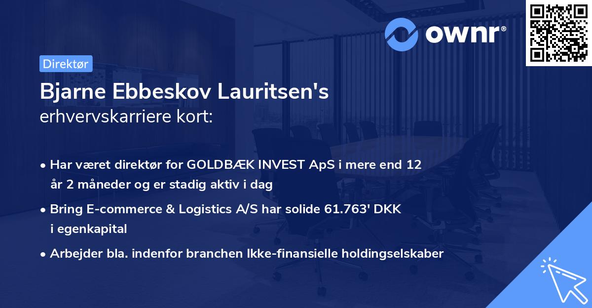 Bjarne Ebbeskov Lauritsen's erhvervskarriere kort