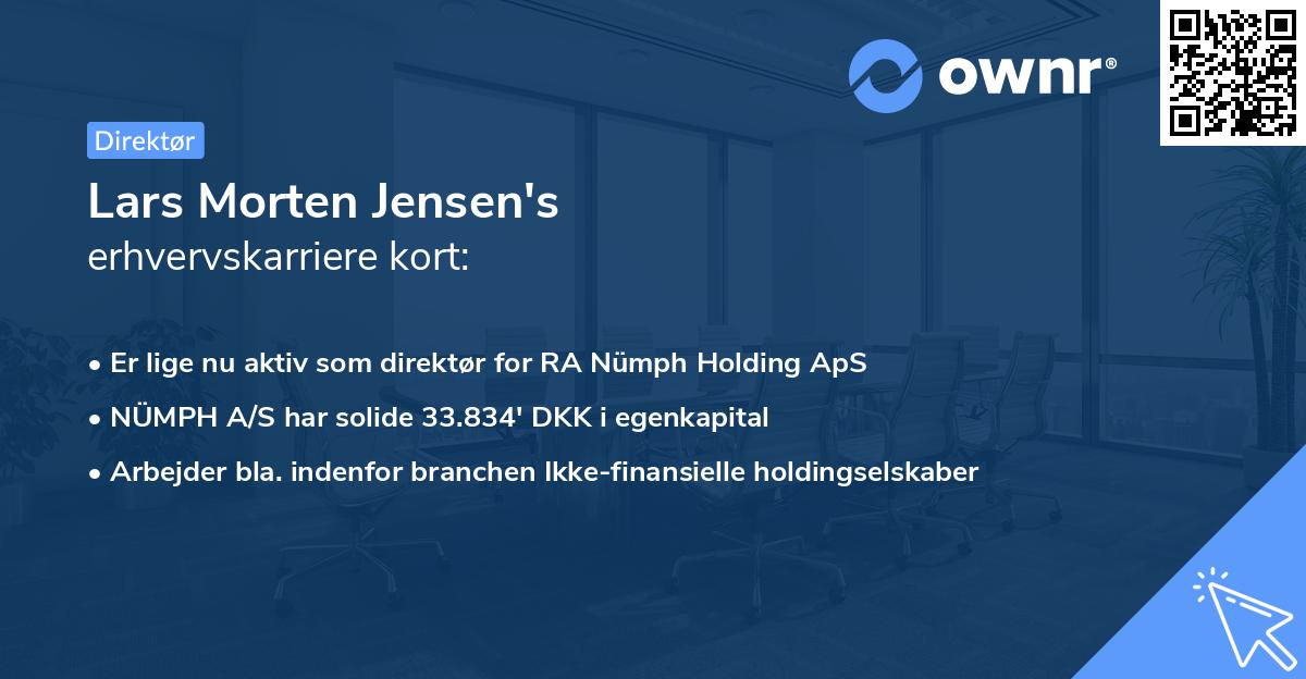Lars Morten Jensen's erhvervskarriere kort
