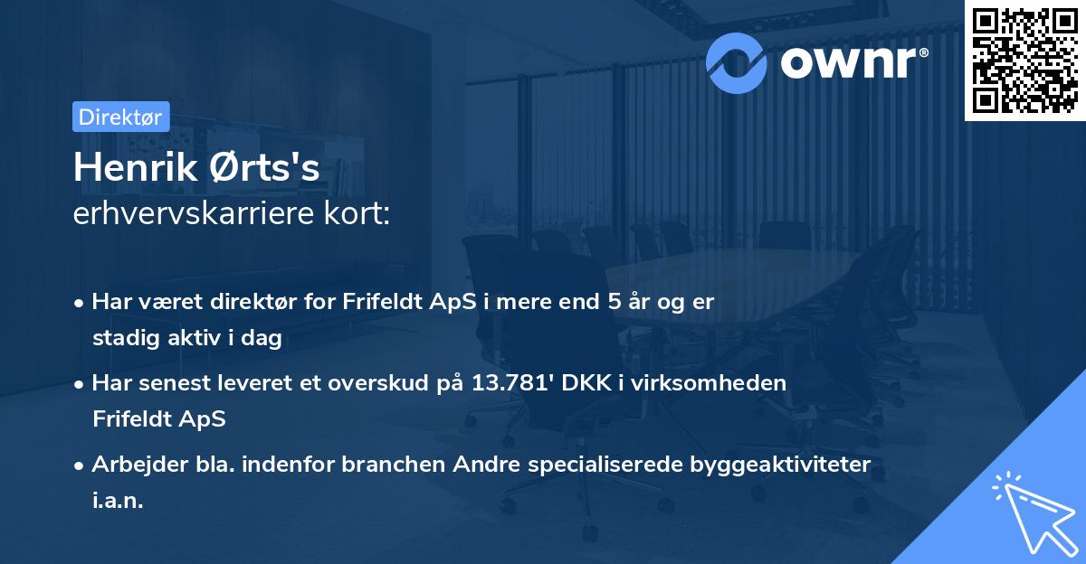 Henrik Ørts's erhvervskarriere kort