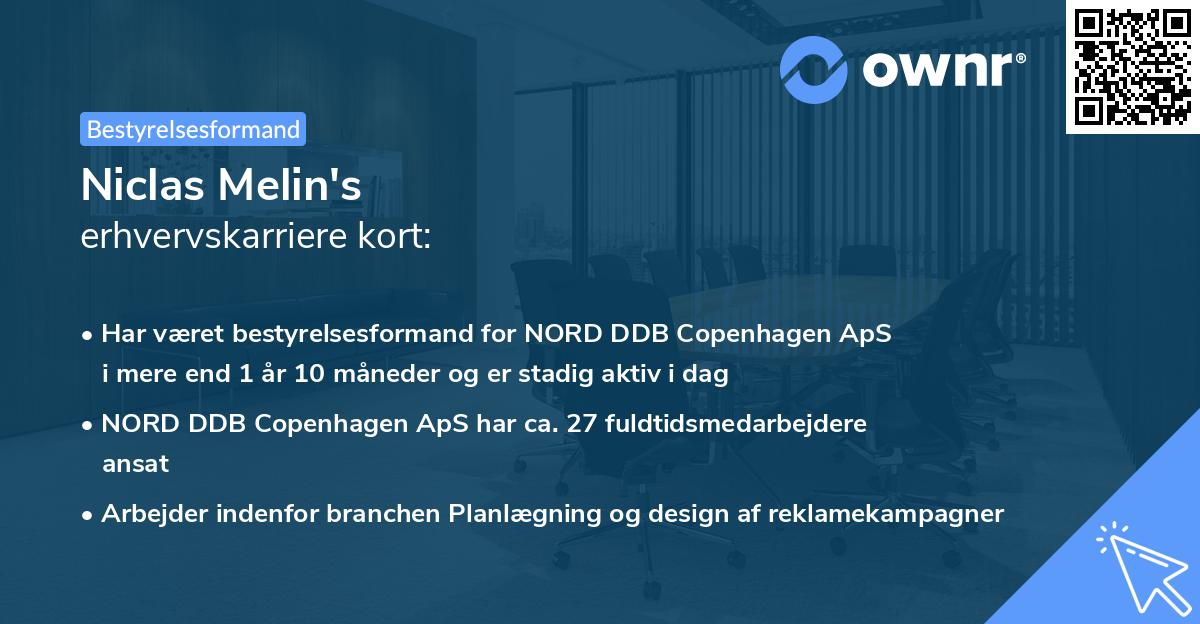 Niclas Melin's erhvervskarriere kort