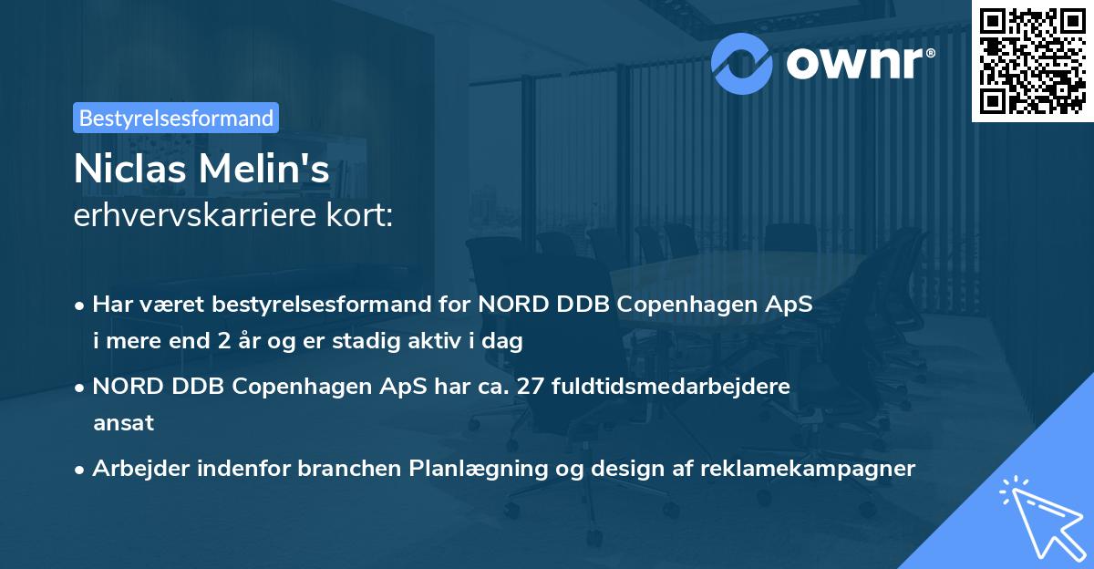 Niclas Melin's erhvervskarriere kort