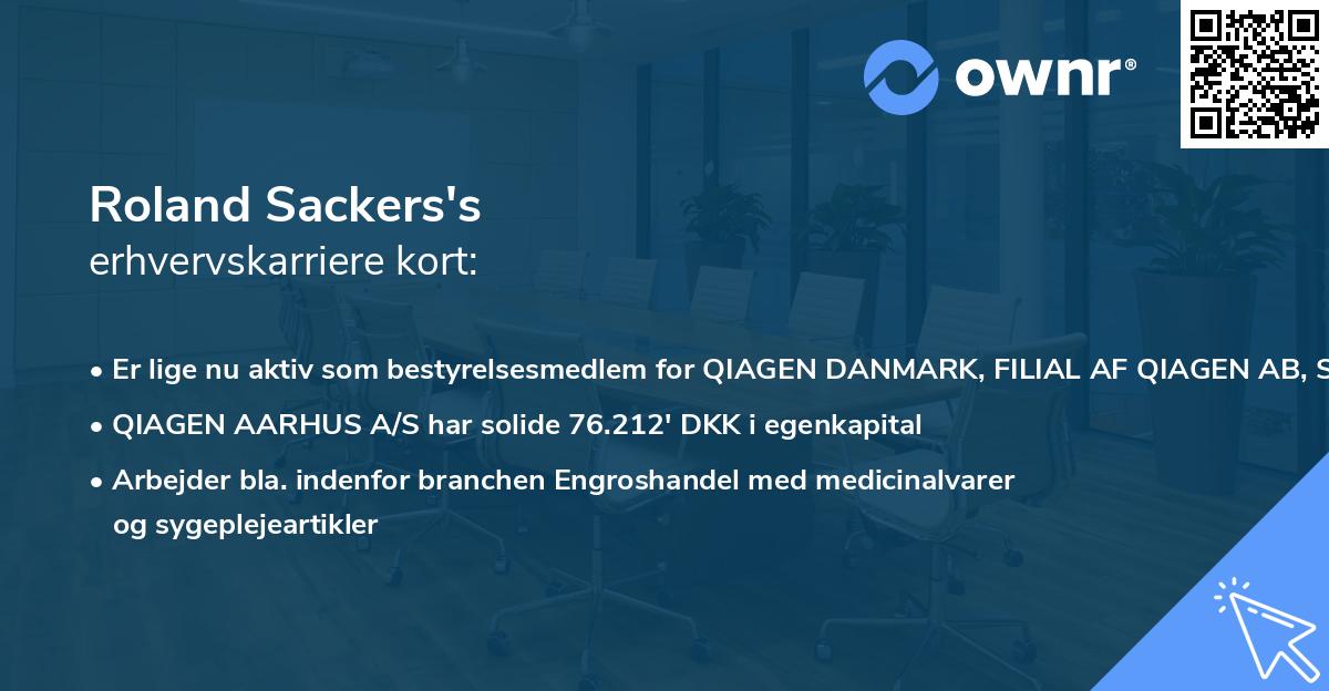 Roland Sackers's erhvervskarriere kort