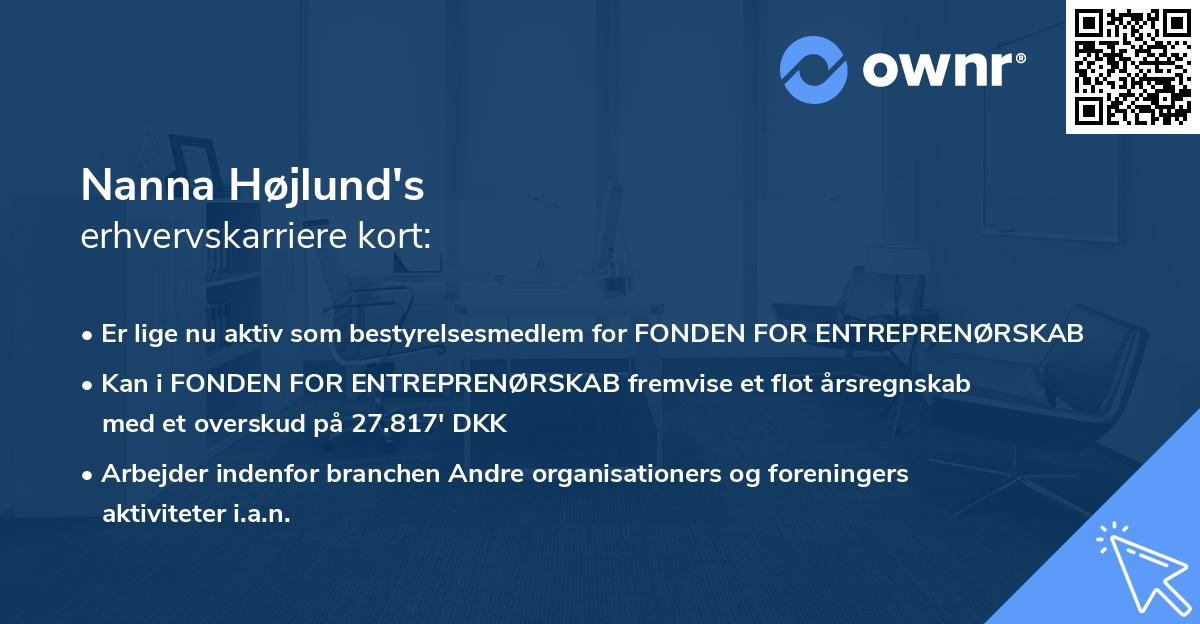 Nanna Højlund's erhvervskarriere kort