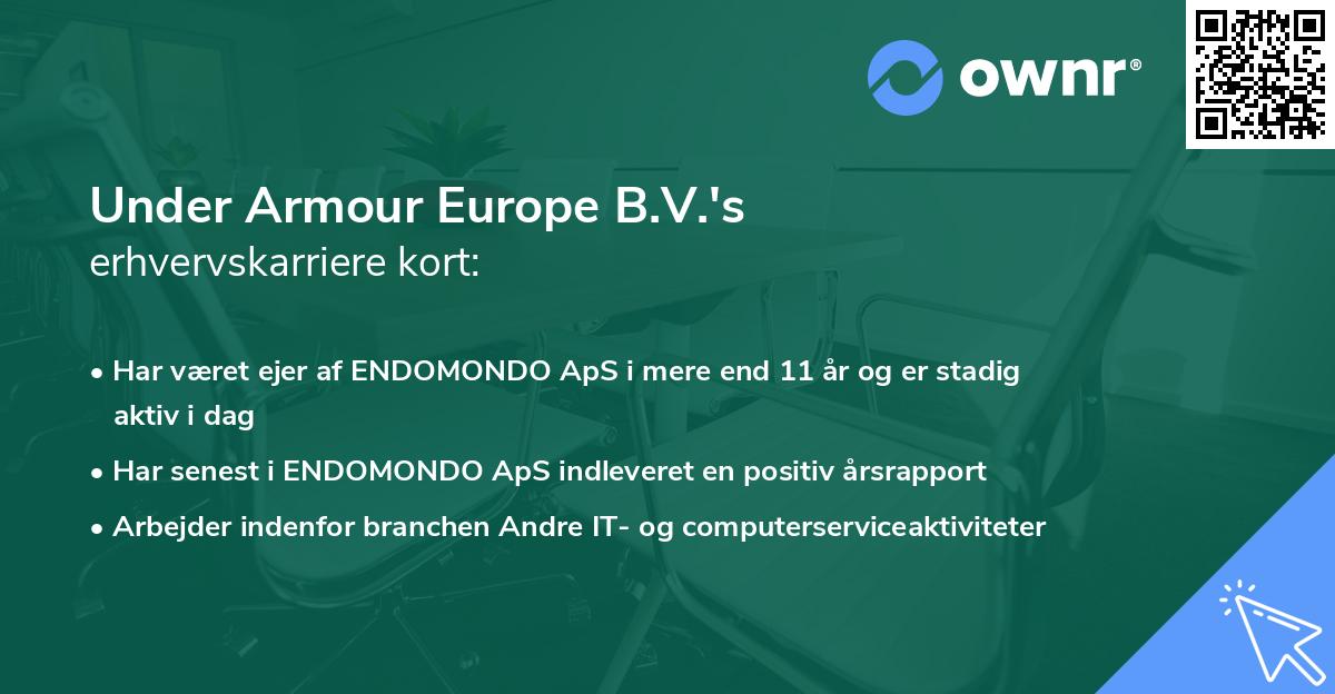 Under Armour Europe B.V.'s erhvervskarriere kort