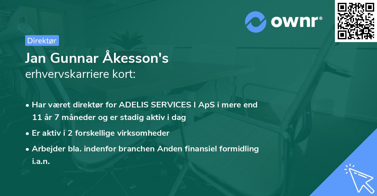 Jan Gunnar Åkesson's erhvervskarriere kort