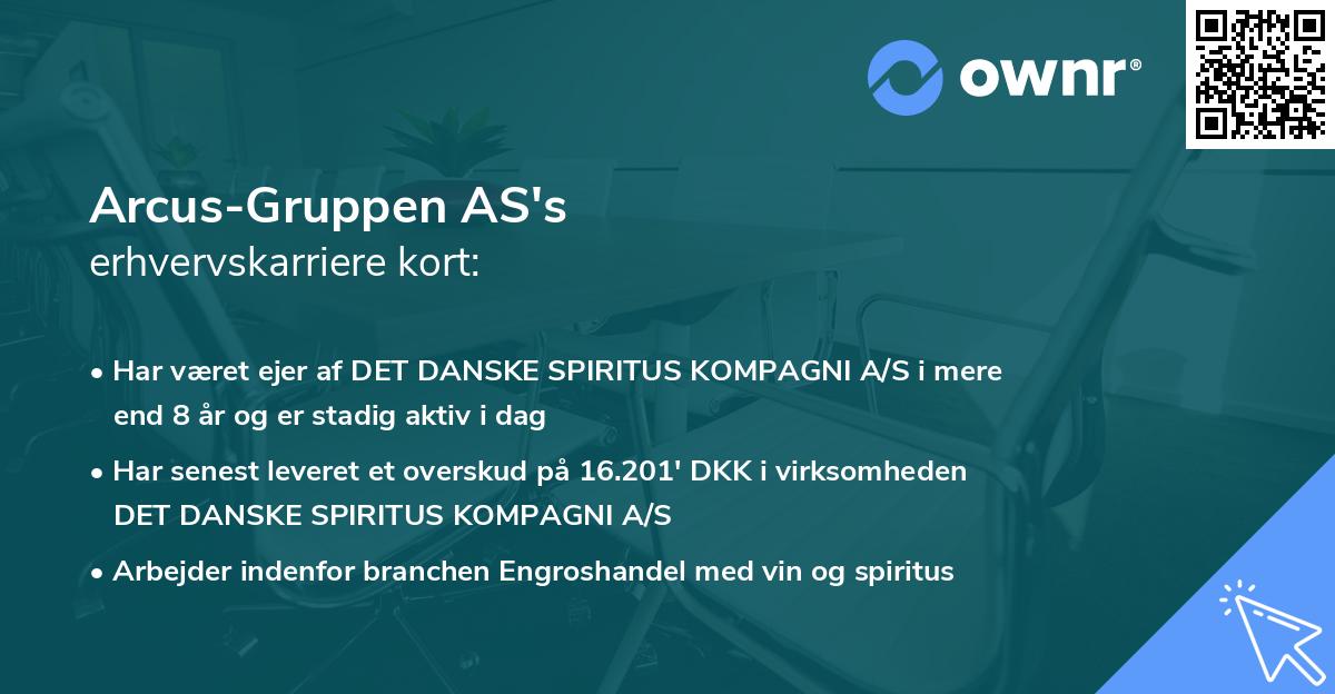 Arcus-Gruppen AS's erhvervskarriere kort