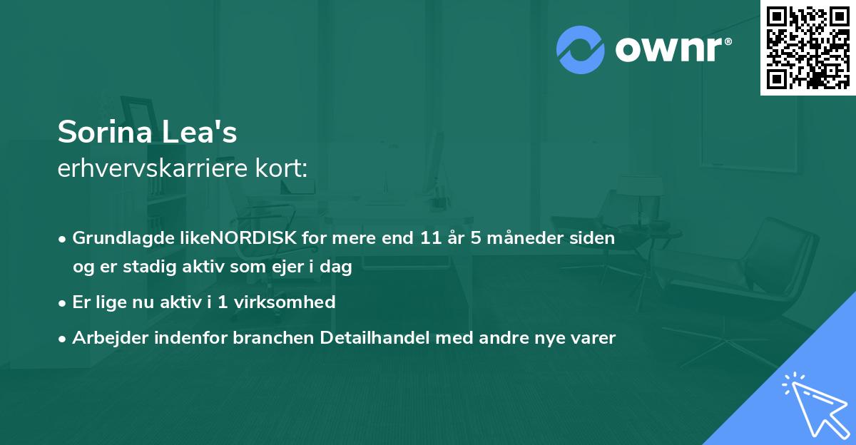 Sorina Lea's erhvervskarriere kort
