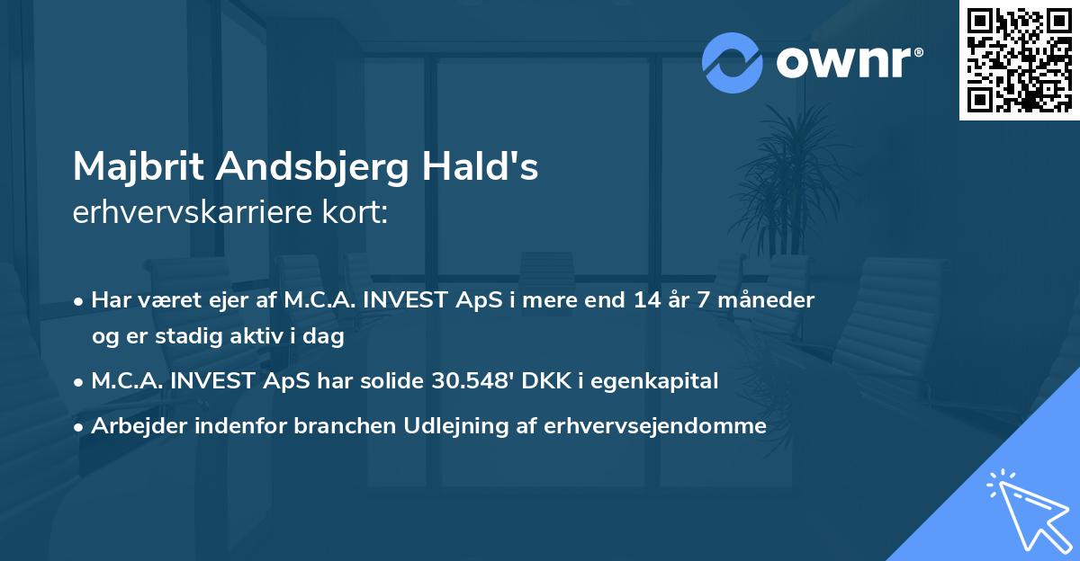 Majbrit Andsbjerg Hald's erhvervskarriere kort