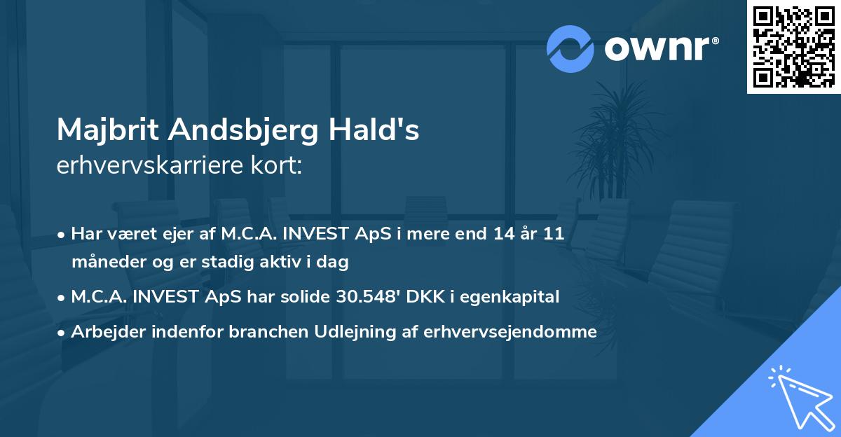 Majbrit Andsbjerg Hald's erhvervskarriere kort