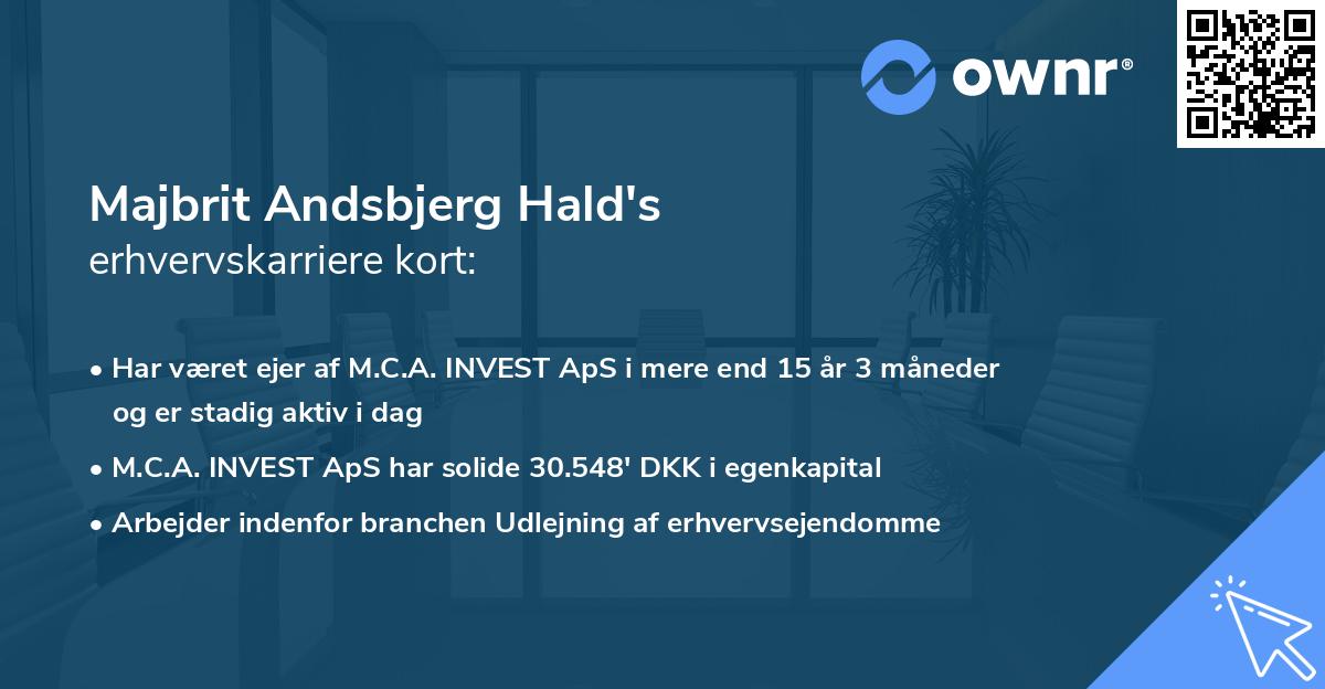 Majbrit Andsbjerg Hald's erhvervskarriere kort