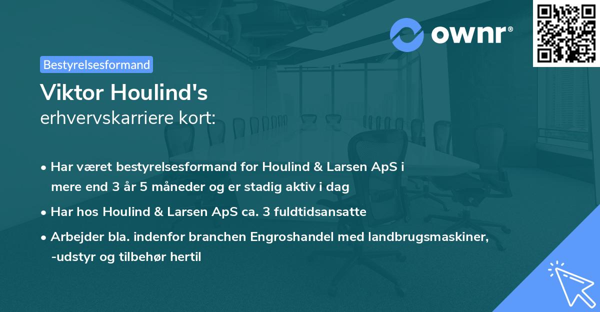 Viktor Houlind's erhvervskarriere kort