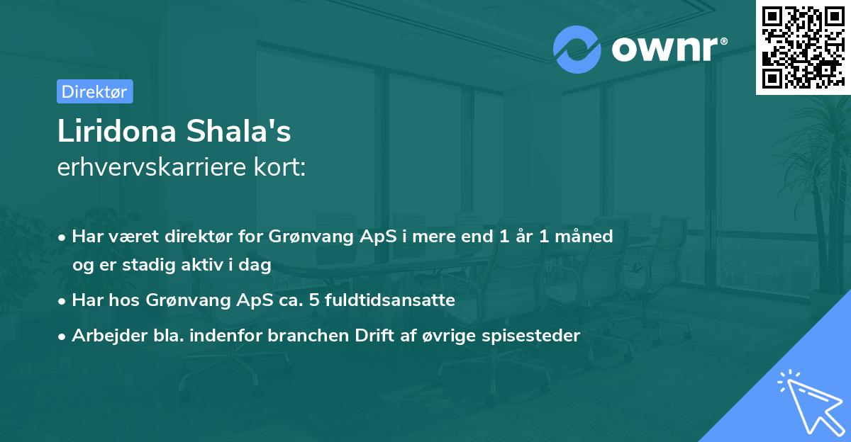 Liridona Shala's erhvervskarriere kort