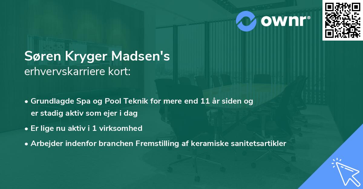 Søren Kryger Madsen's erhvervskarriere kort