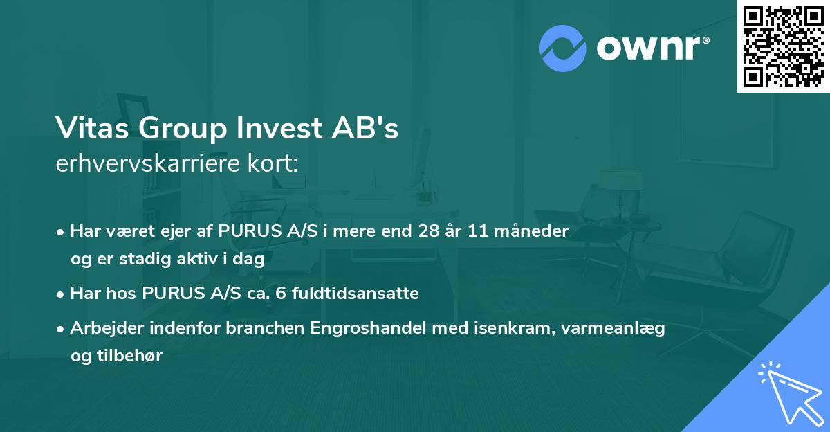 Vitas Group Invest AB's erhvervskarriere kort