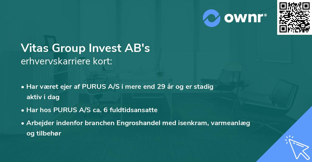 Vitas Group Invest AB's erhvervskarriere kort