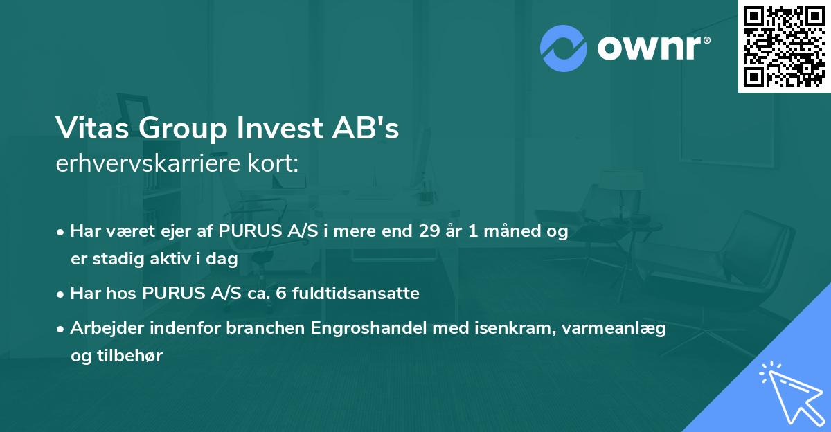 Vitas Group Invest AB's erhvervskarriere kort