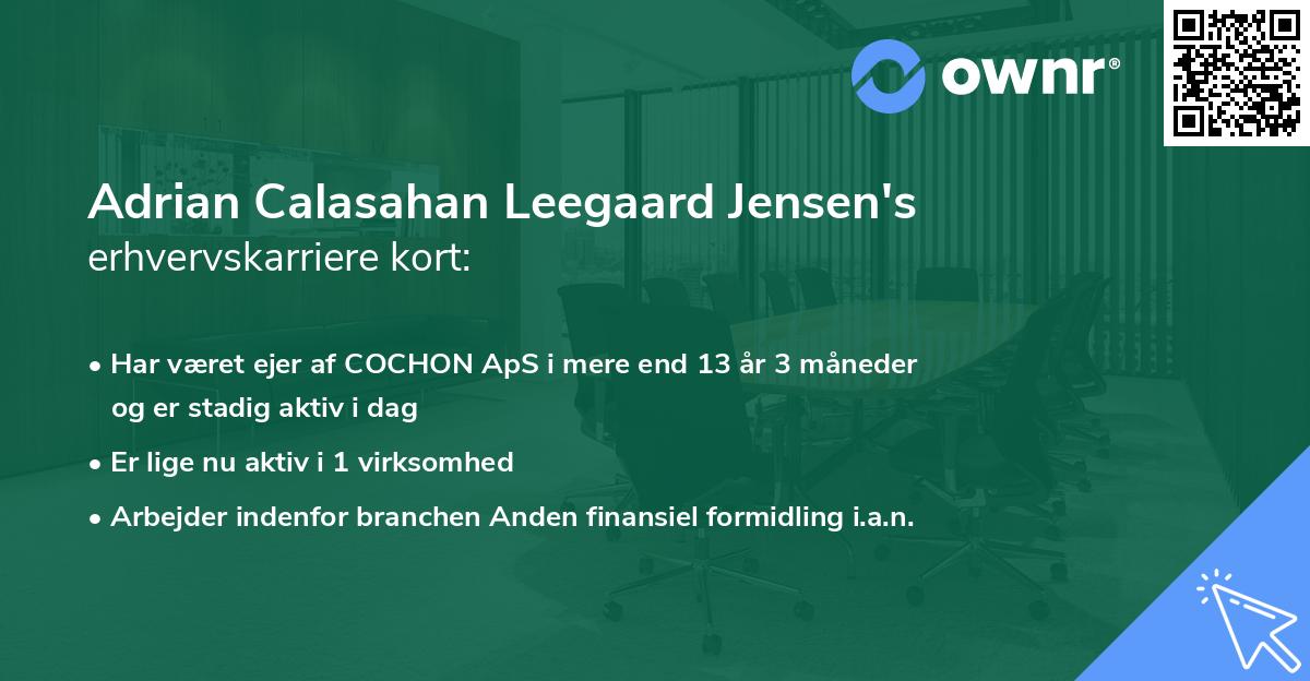 Adrian Calasahan Leegaard Jensen's erhvervskarriere kort