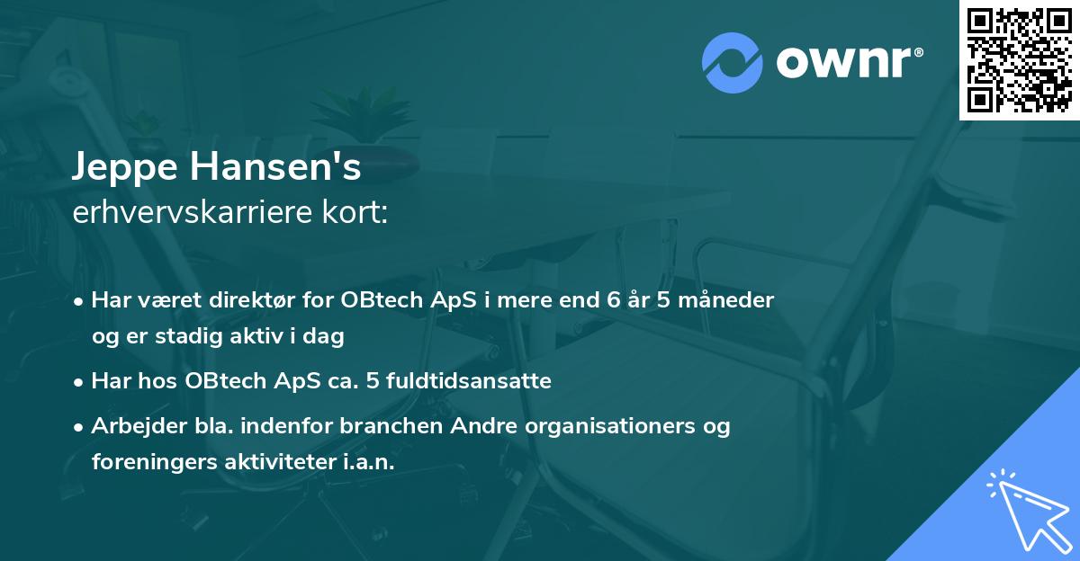 Jeppe Hansen's erhvervskarriere kort