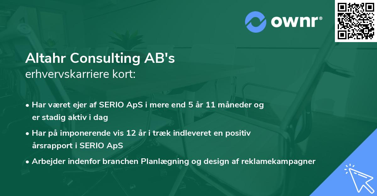 Altahr Consulting AB's erhvervskarriere kort