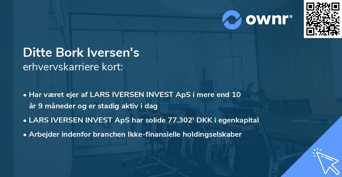 Ditte Bork Iversen's erhvervskarriere kort