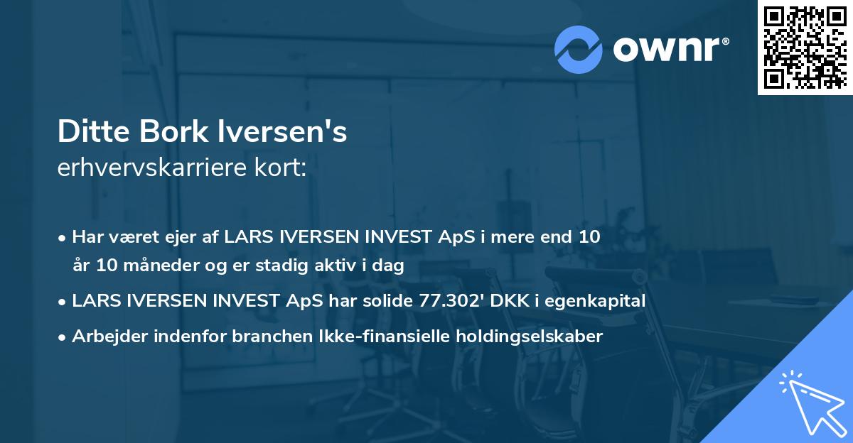 Ditte Bork Iversen's erhvervskarriere kort