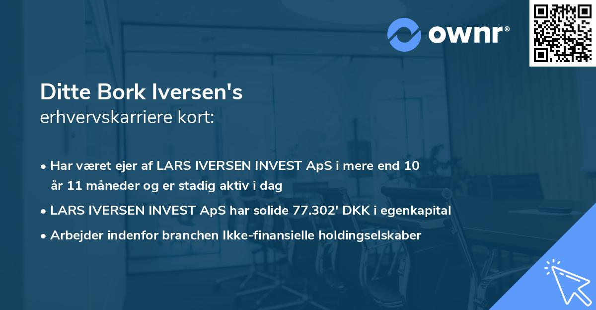 Ditte Bork Iversen's erhvervskarriere kort
