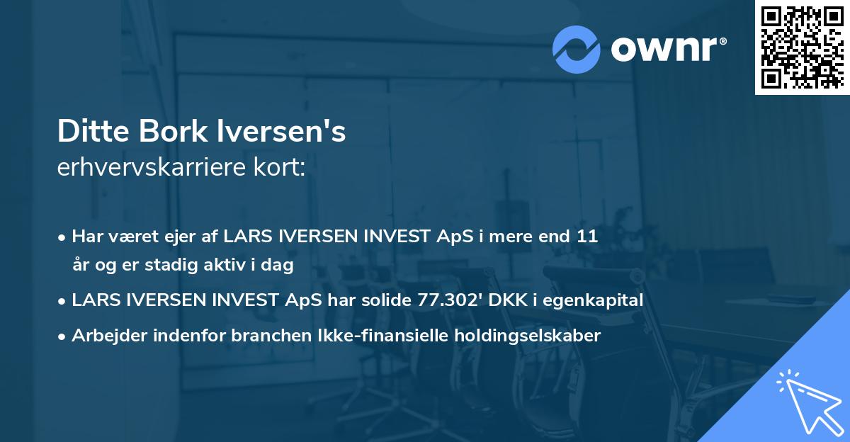 Ditte Bork Iversen's erhvervskarriere kort